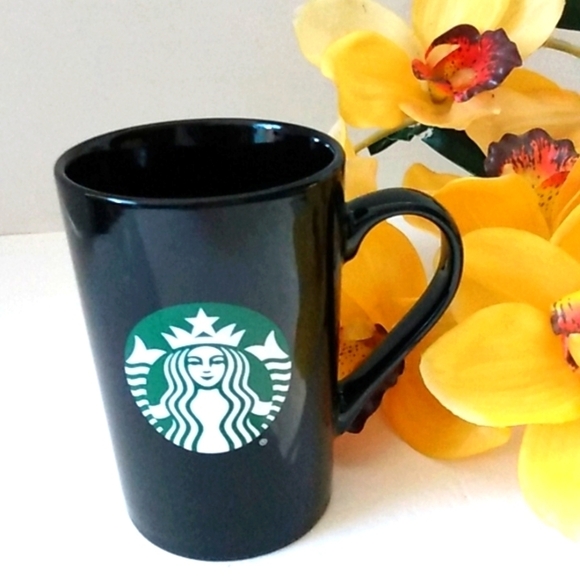 STARBUCK SIGNATURE TEA CUP BLACK GREEN WHITE COFFEE MUG 11 floz. - Picture 1 of 8